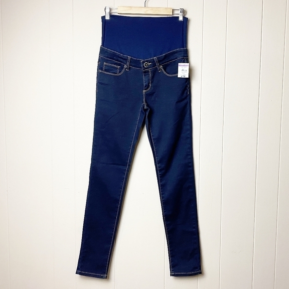 Modern‎ Eternity Skinny Maternity Jeans 28 6 small dark blue stretch over bump - Picture 2 of 10